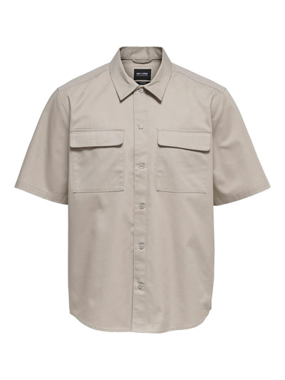 Matti Twill Overshirt - Silver Lining - Only & Sons