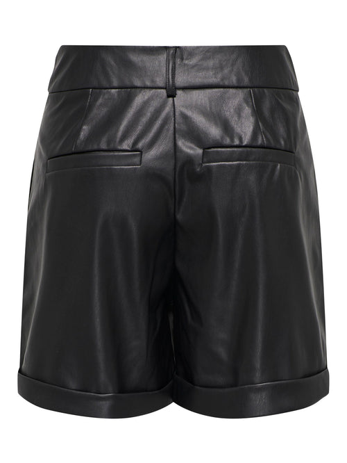 Emy Faux Leather Shorts - Svart - ONLY