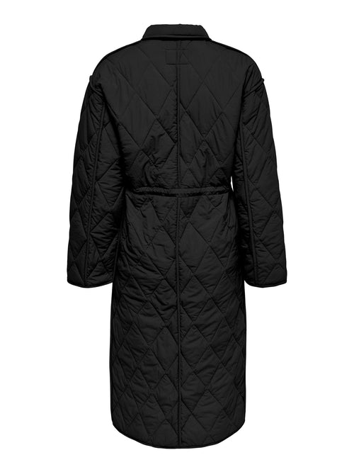 Naya Quilted Long Coat - Svart - ONLY