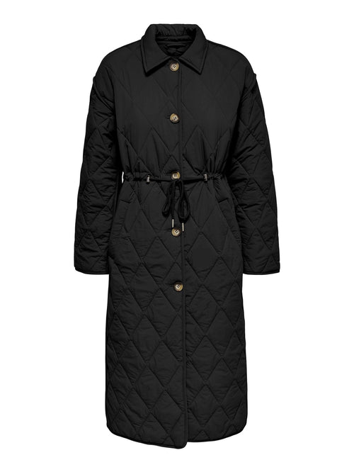 Naya Quilted Long Coat - Svart - ONLY