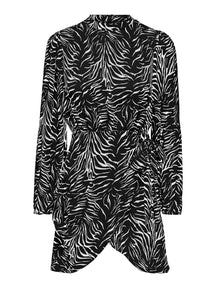 Mille Wrap Kjole - Black Vibrant Zebra