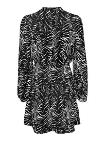 Mille Wrap Kjole - Black Vibrant Zebra