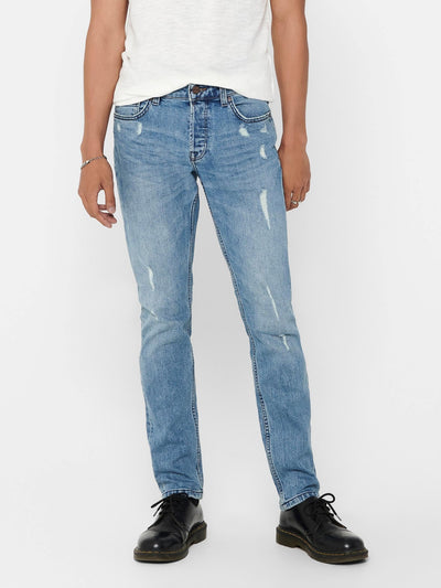 Loom Slim Fit Can Jeans - Blue Denim - Only & Sons