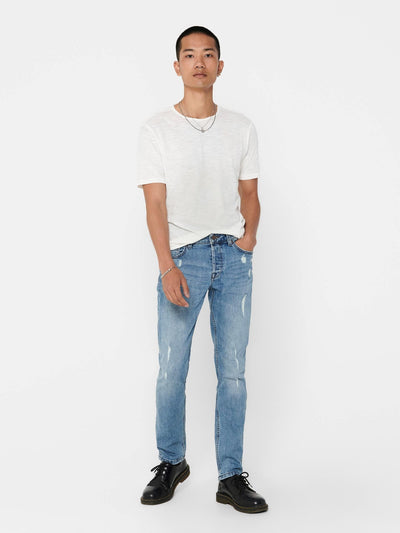 Loom Slim Fit Can Jeans - Blue Denim - Only & Sons 3