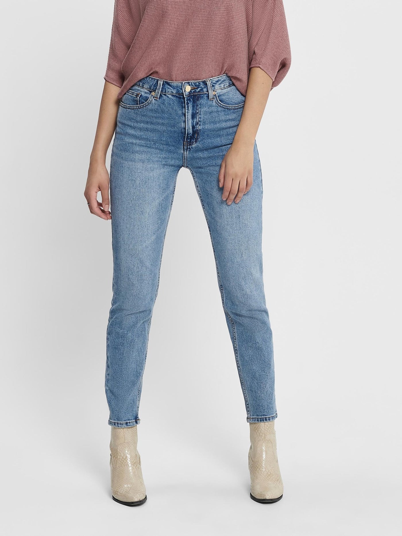 Emily High Waist Jeans - Medium Blå - ONLY 5