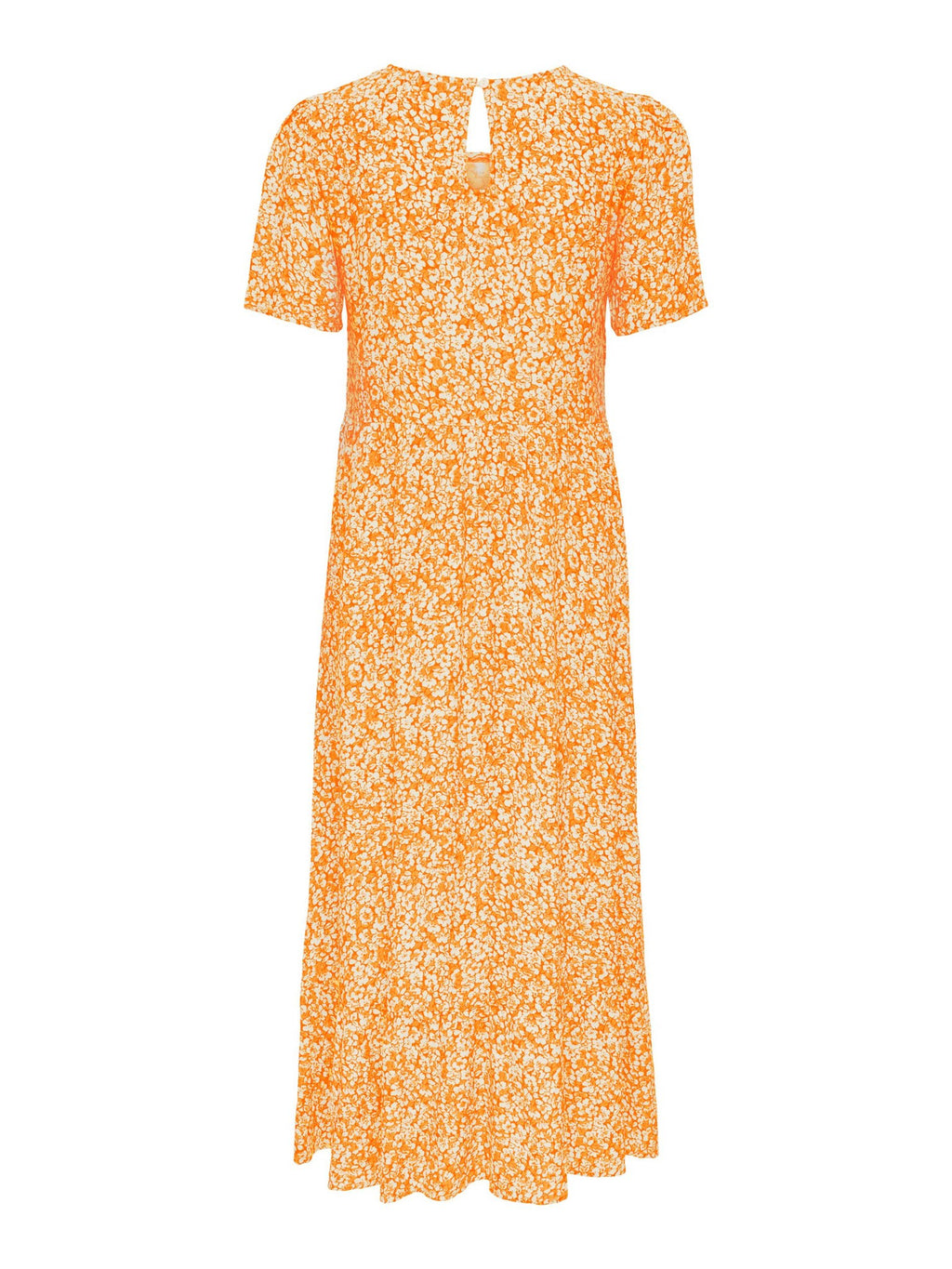 Malle Midi Kjole - Blomstret Oransje