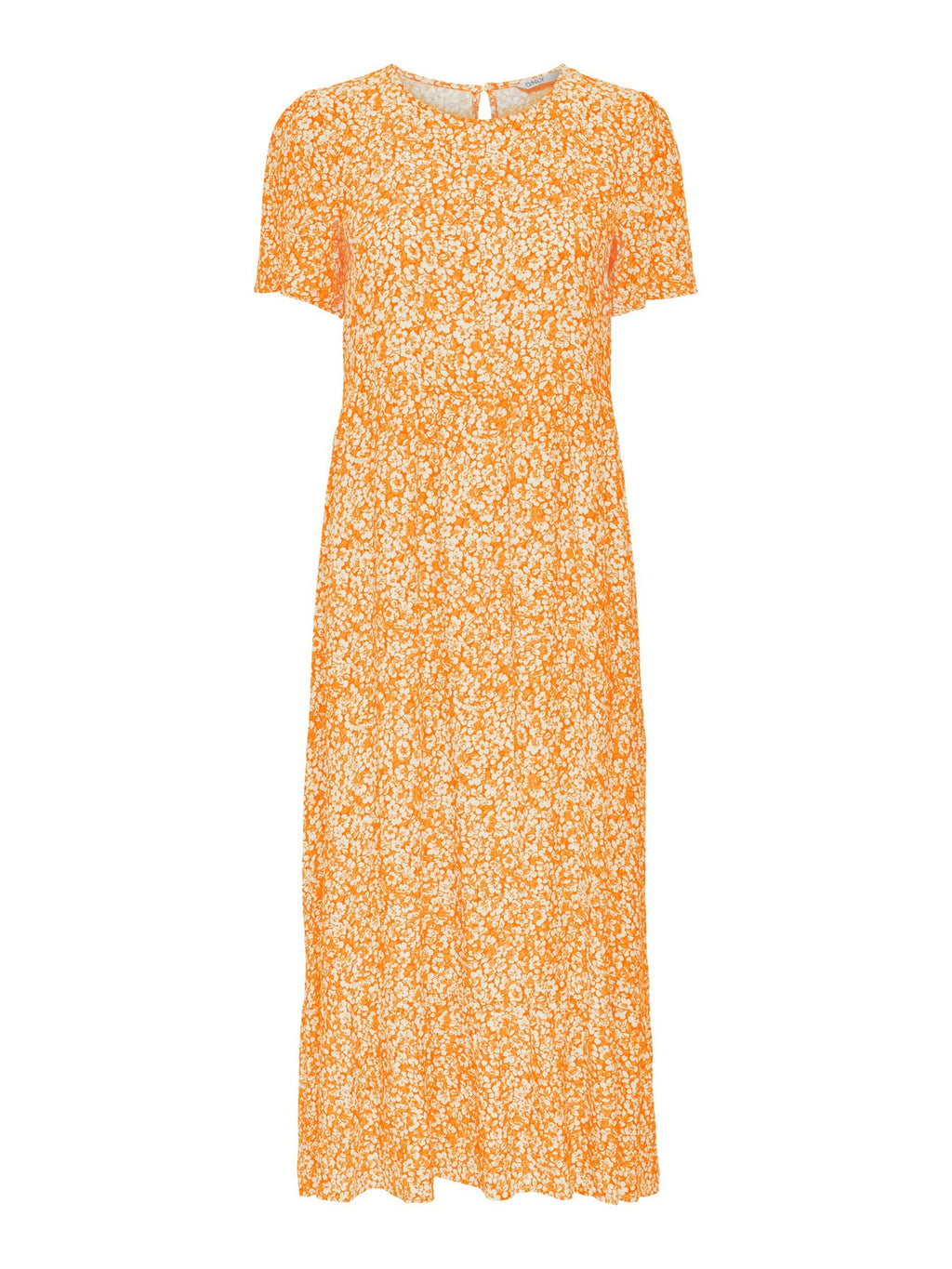 Malle Midi Kjole - Blomstret Oransje