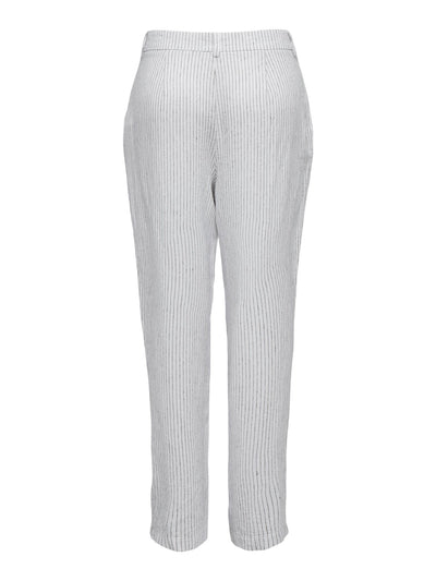 Olga Linen Pinstripe Pants - Bright White - ONLY 2