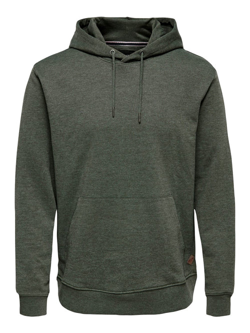 Sweat hoodie - Heather Green - Only & Sons