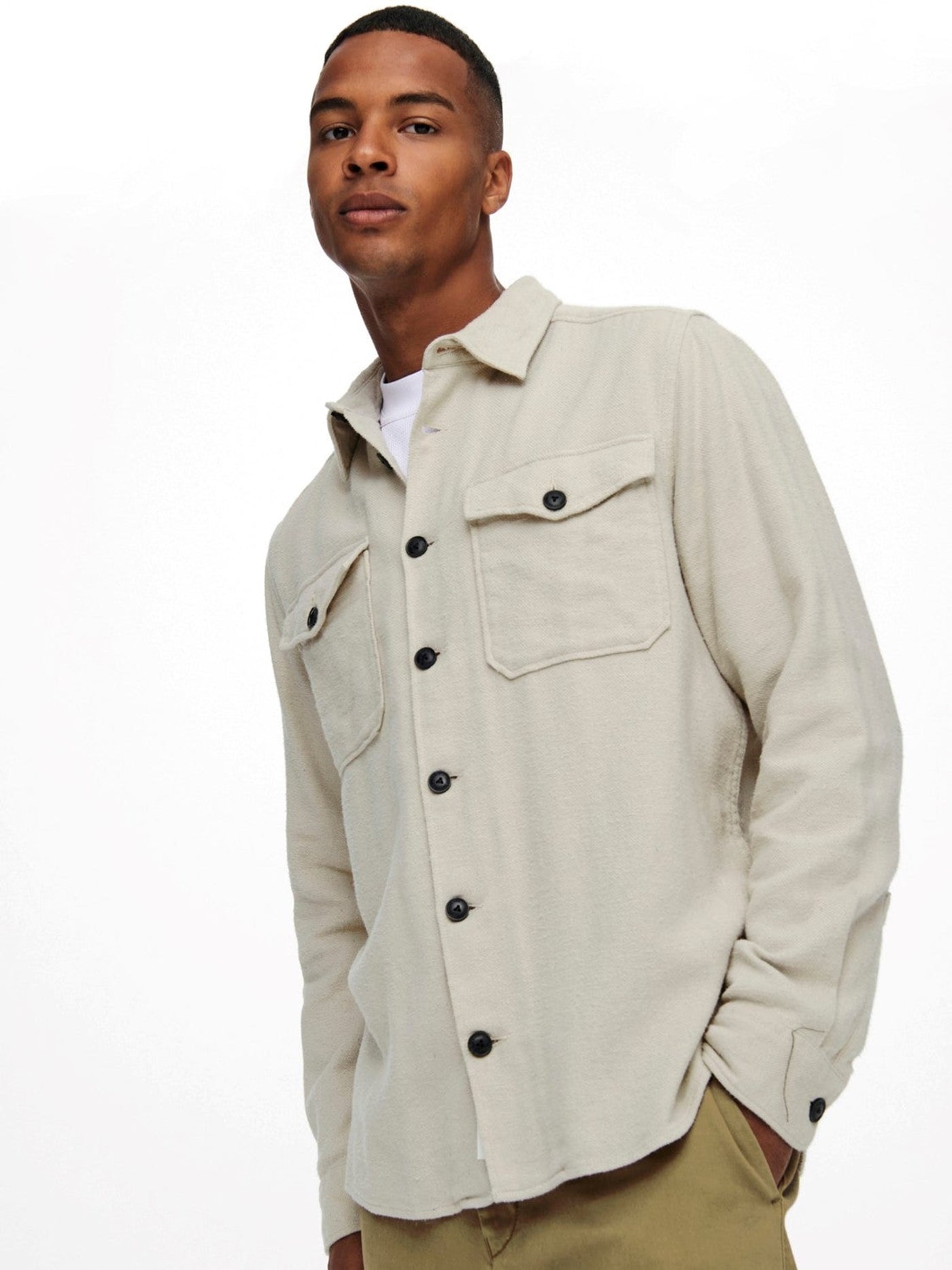 Milo Overshirt - Pelican - Only & Sons