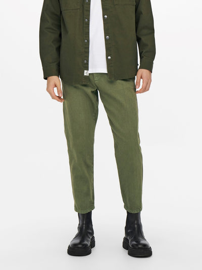 Avi Beam Chino Twill Pants - Olive Night - Only & Sons