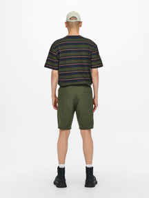 Linus Linen Shorts - Olive Night