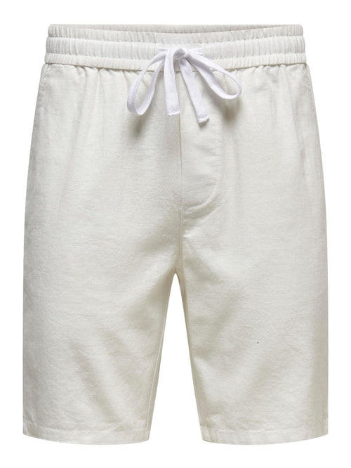 Linus Linen Shorts - Bright White - Only & Sons