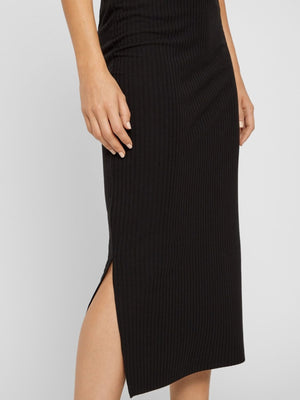 PCKYLIE mw midi skirt - Svart