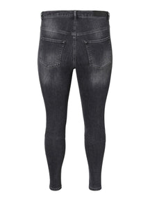 Lora Jeans high waisted (Curve) - Svart-grå denim