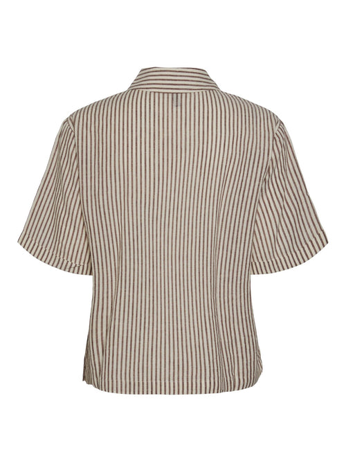 Lorna Short Sleeve Skjorte - Chocolate Fondant - PIECES