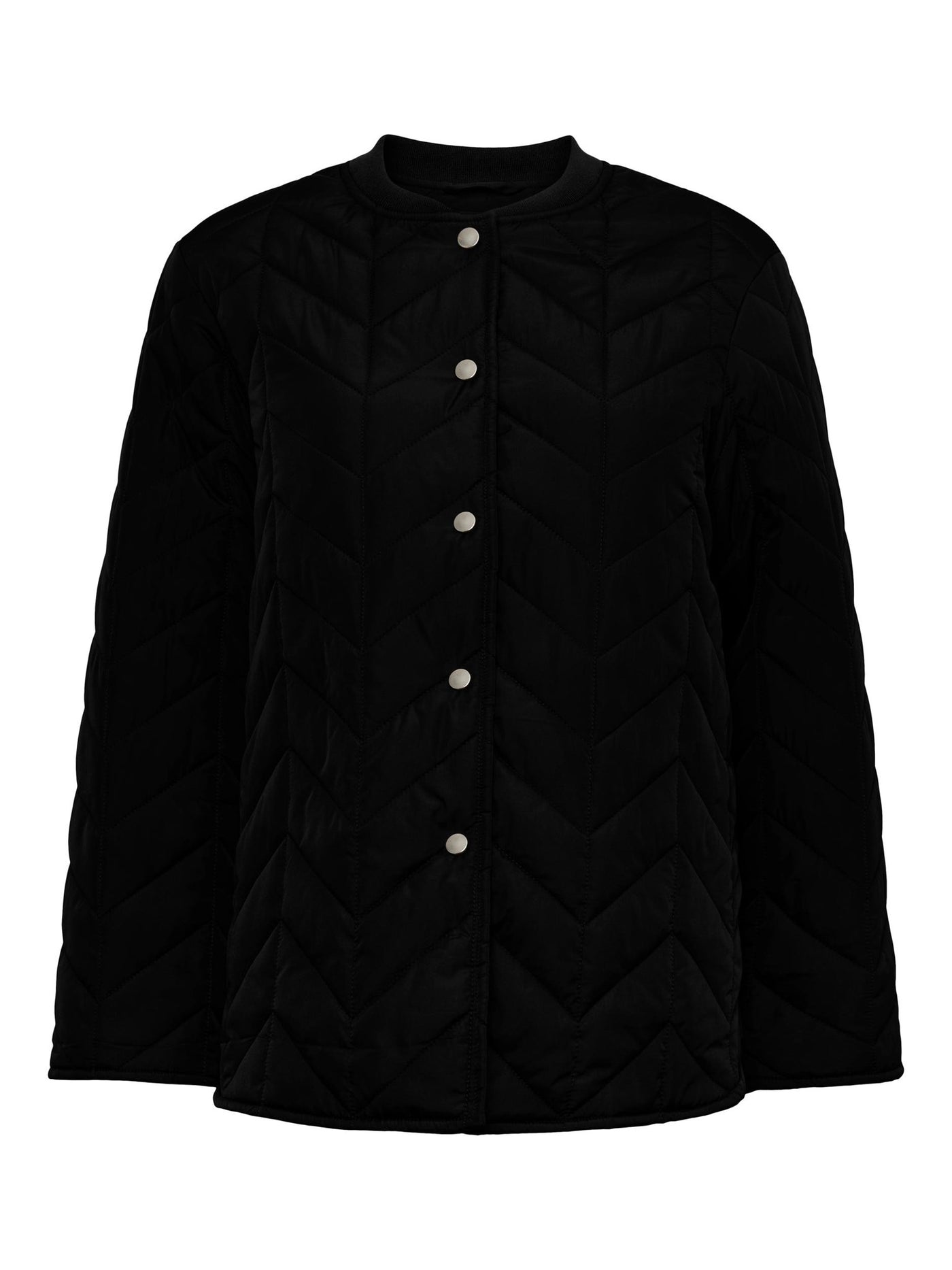 Fawn Short Quilted Jacket - Black - PIECES