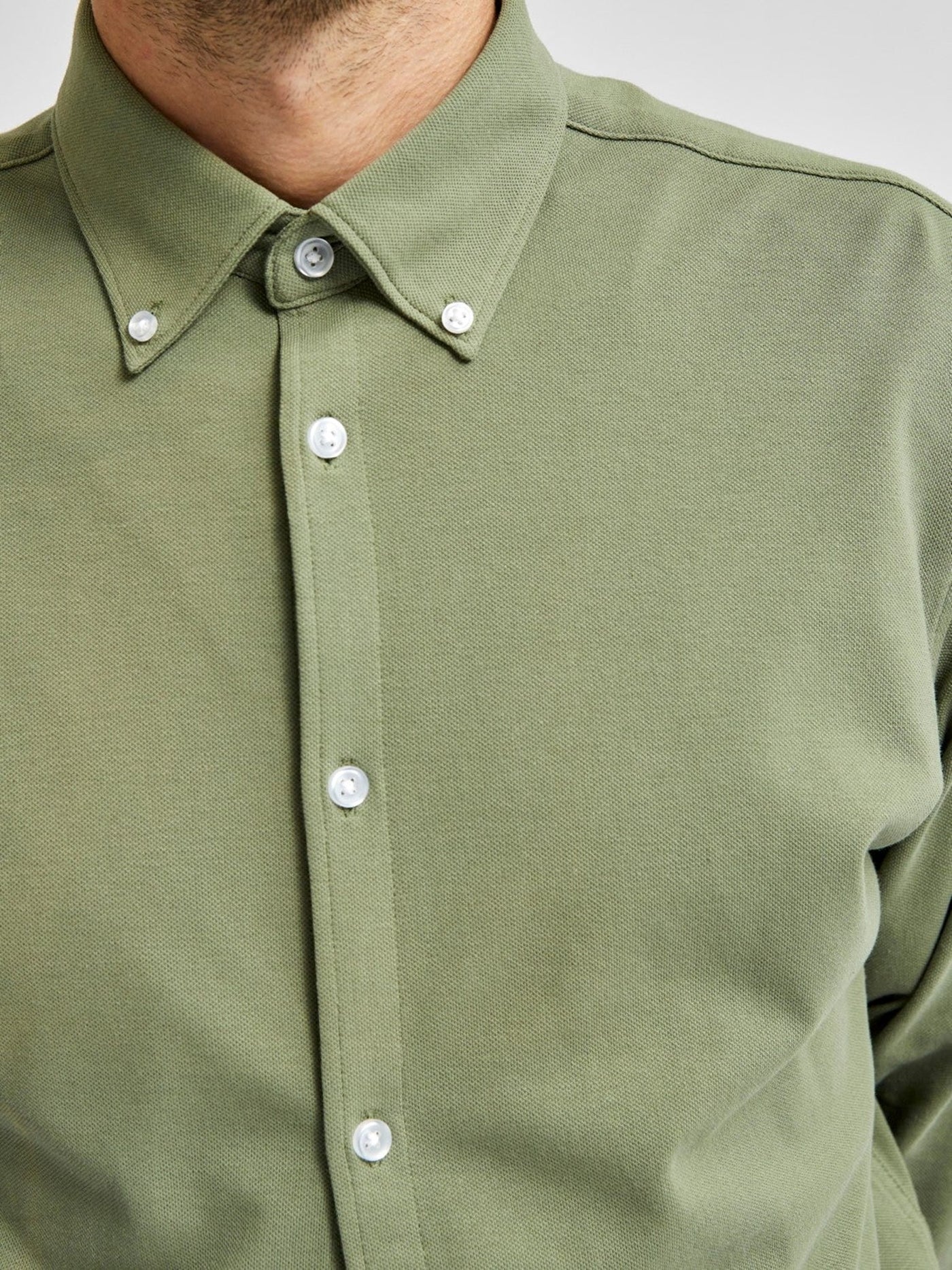 Slim fit skjorte i økologisk Bomull - Grønn - Selected Homme 3