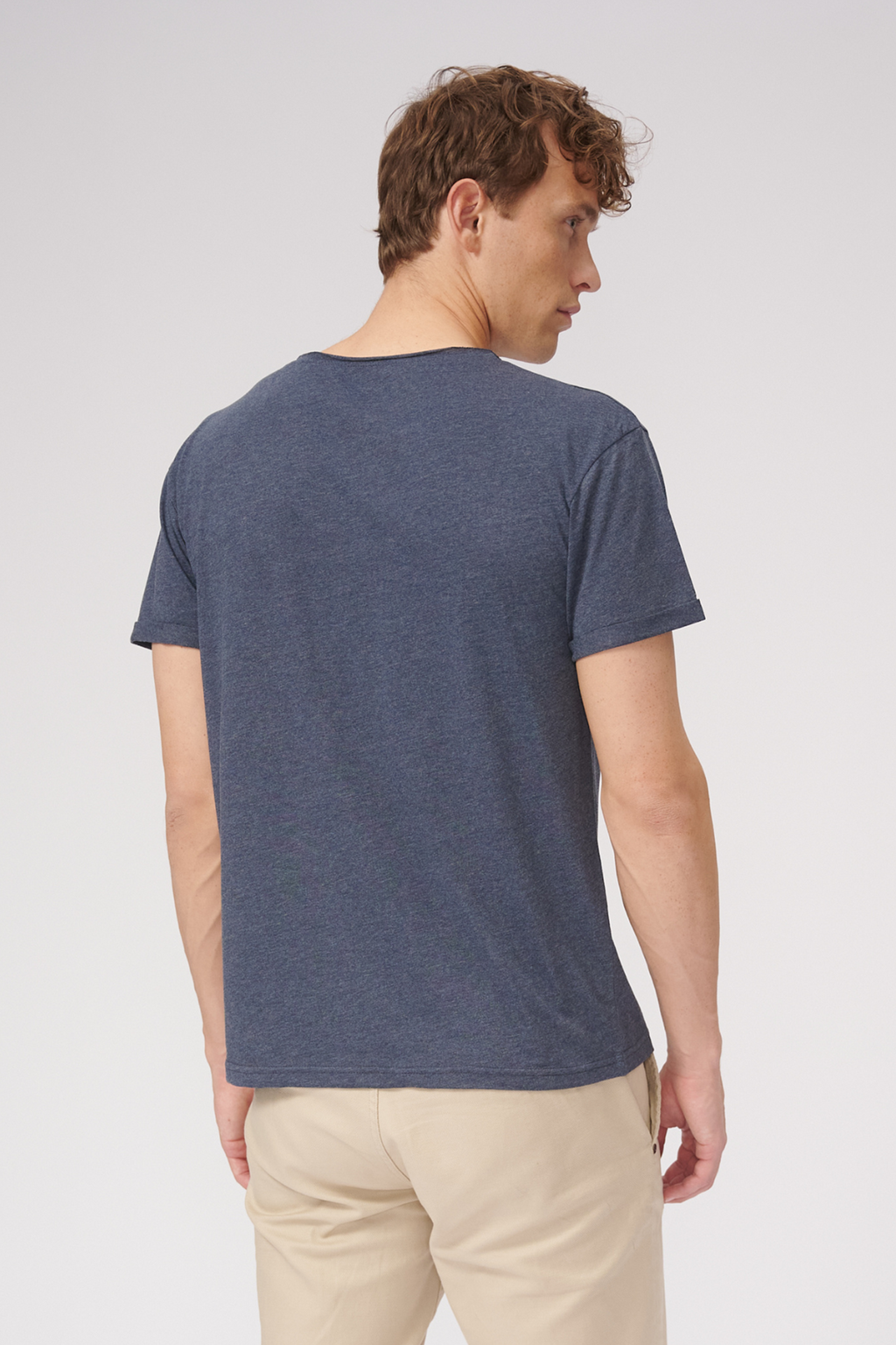 Raw Neck T-shirt - Blå