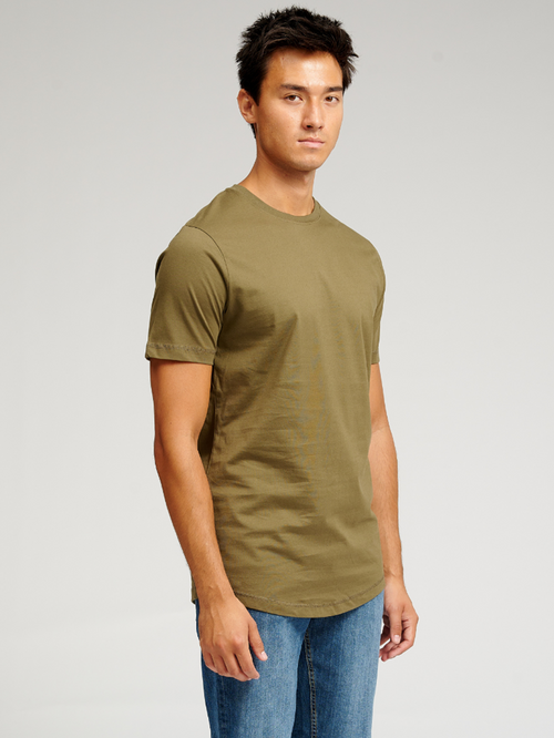Long T-shirt - Armygrønn - TeeShoppen
