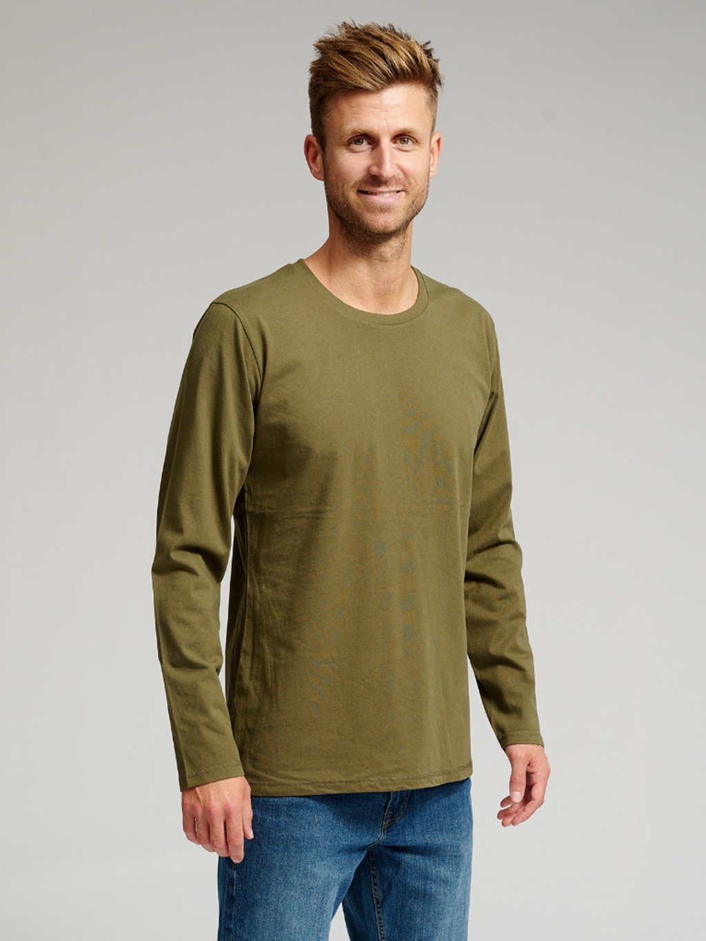 Basic Langermet T-shirt - Armygrønn