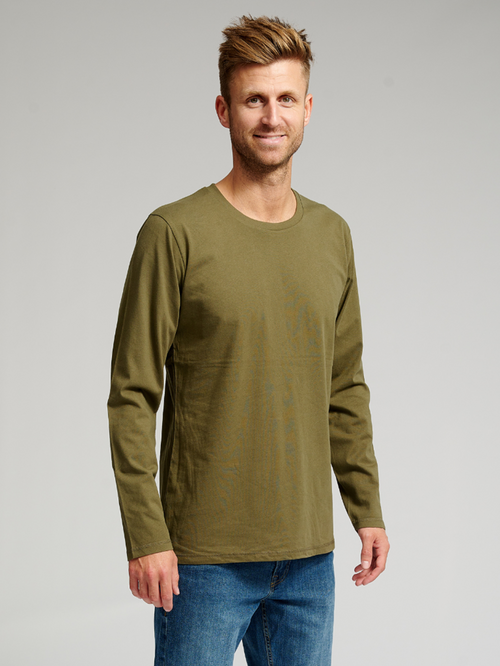Basic Langermet T-shirt - Armygrønn - TeeShoppen