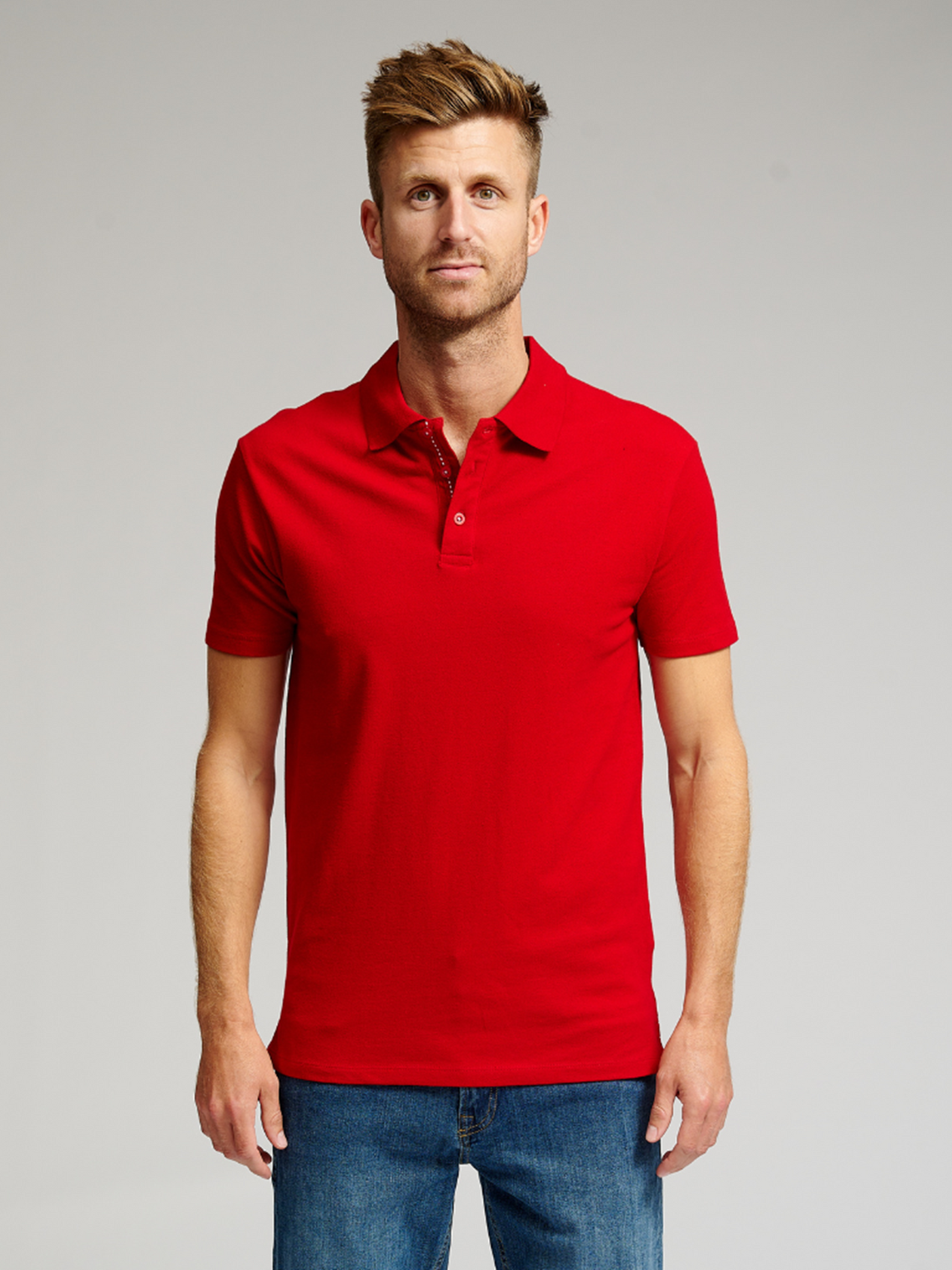 Muscle Polo Shirt - Rød - TeeShoppen