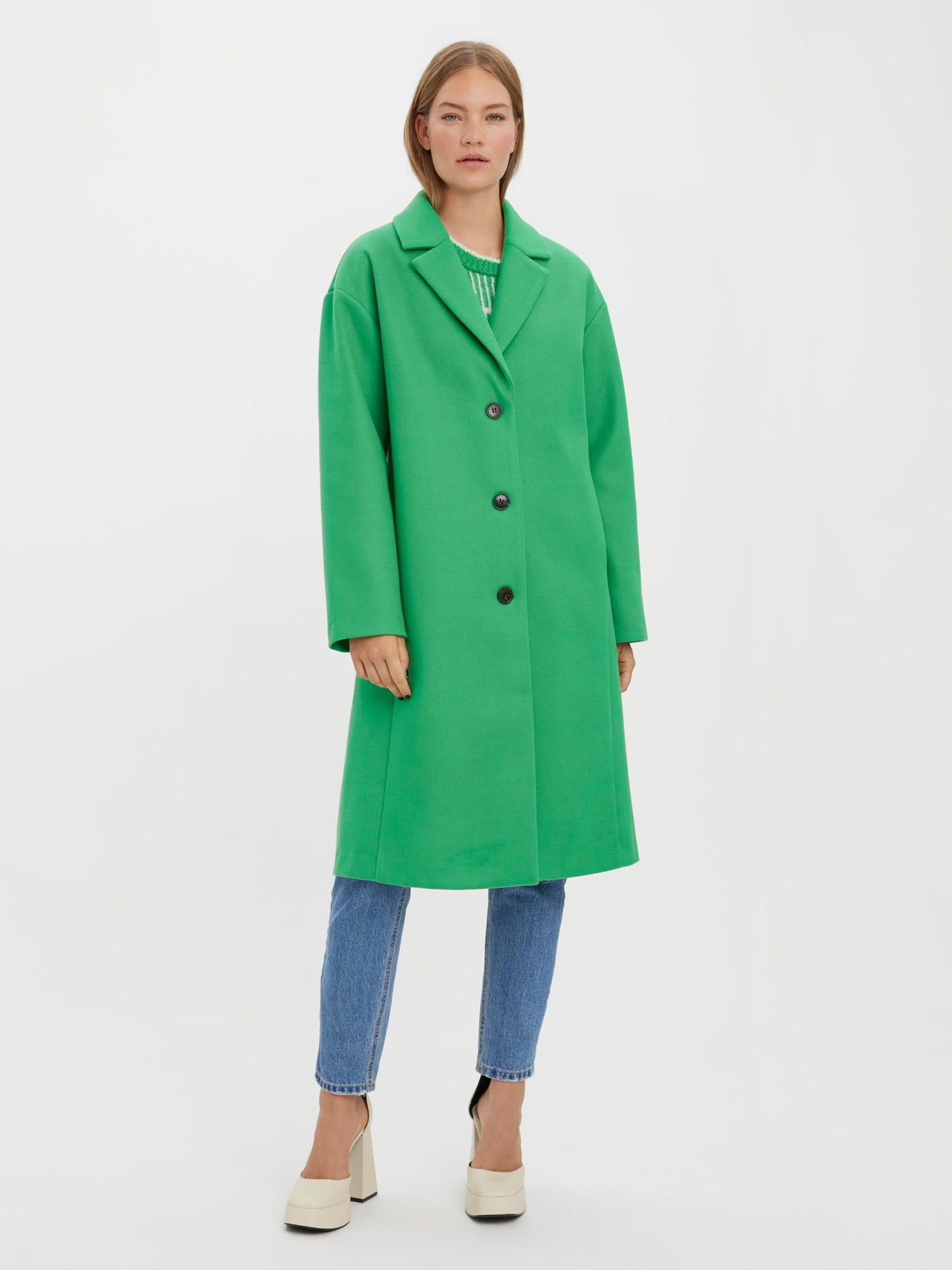 Fortune Lyon Coat - Bright Green - Vero Moda
