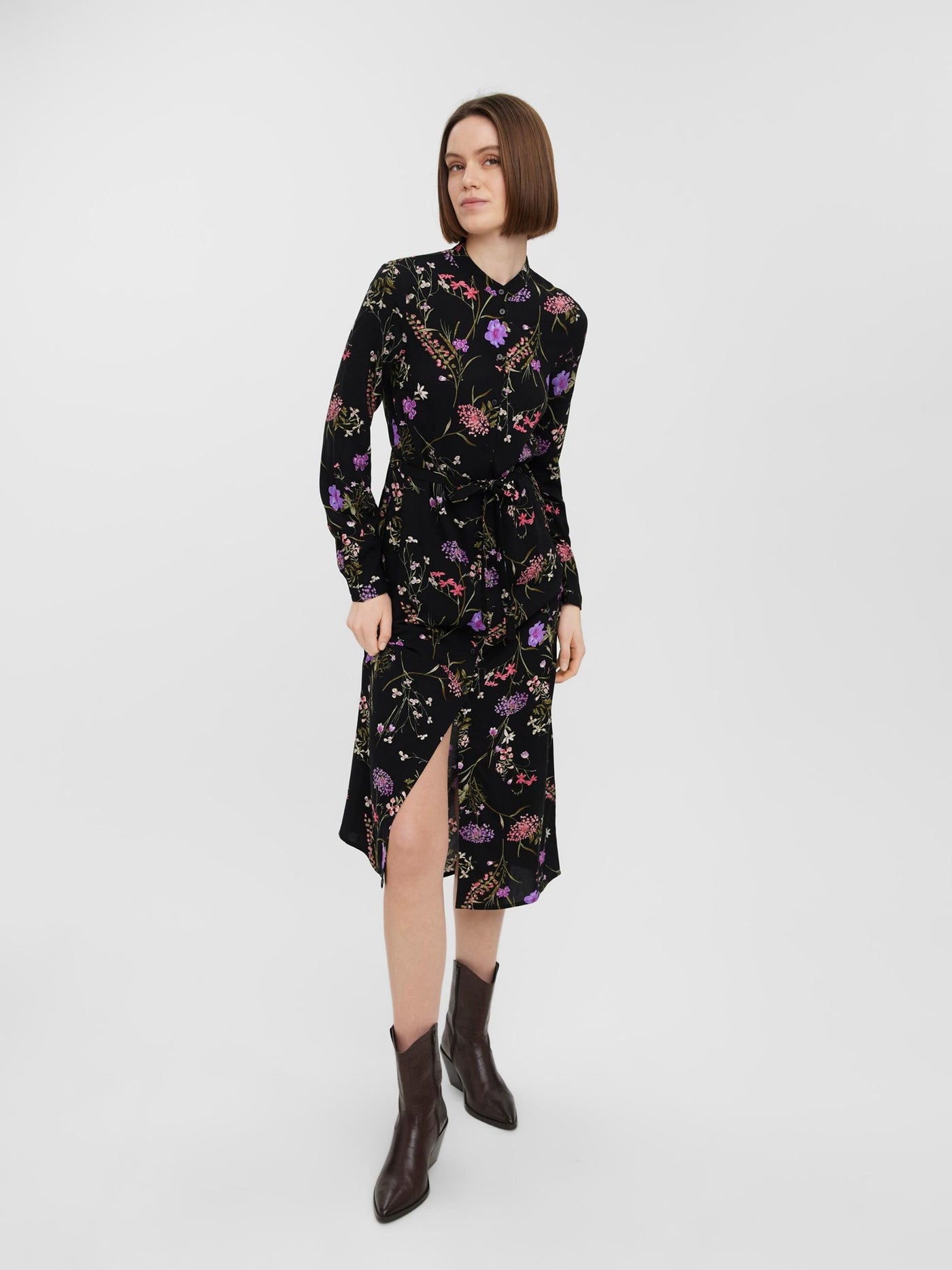 Easy Long Sleeve Shirt Dress - Lilla - Vero Moda