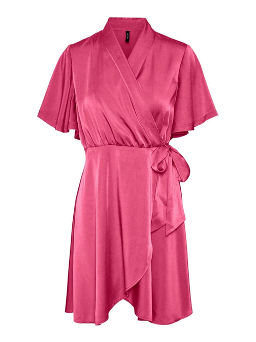 Amelia Wrap Dress - Hot Pink - Vero Moda